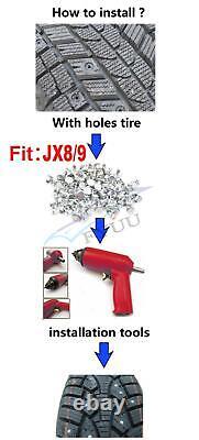 1000 Pcs Aluminum Winter Snow Car Off-Road Tire Studs Screw Spikes+Nail Gun Tool