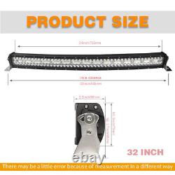 10D TRi-Row 32Inch 1800W Curved LED Light Bar Spot Flood Offroad 34 35 Wire