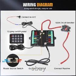 12V-24V 12 Gangs RGB Switch Panel APP LED On-Off Controller Relay System Kit