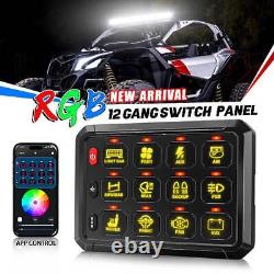 12V-24V 12 Gangs RGB Switch Panel APP LED On-Off Controller Relay System Kit