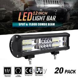 20X 12INCH 6D LED Work Light Bar Flood Spot Combo Beam Offroad Car Work Lamp