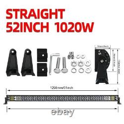 22 32 42 52 2-Row LED Light Bar Offroad Combo 12V 24V Truck SUV ATV 4WD 4X4