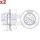 2X Brake Disc DELPHI Fits LAND ROVER Freelander SDB000080
