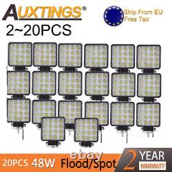 2X20X 48W LED Off road Work Light Lamp 12V 24V Car boat Truck Driving DE Stock