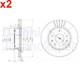 2x Delphi brake disc for Land Rover Freelander sdb000080