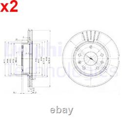 2x Delphi brake disc for Land Rover Freelander sdb000080