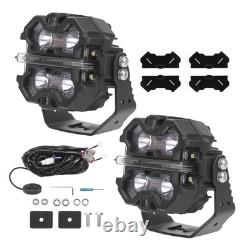 3.5 160W LED Pod Lights For Off Road Driving Spot Beam RGB DRL White Amber IP68