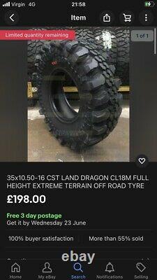 35s Land Dragon Tyres With Rims. Offroad Tyres Landrover Landcruiser Offroader