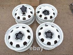 4 Genuine Land Rover Defender 18 White Steel Wheels + Hub Cover Dealer Take Off