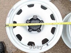 4 Genuine Land Rover Defender 18 White Steel Wheels + Hub Cover Dealer Take Off