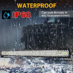 42 1550W LED Work Light Bar Quad Tri Row Spot Flood Driving OffRoad Truck 40