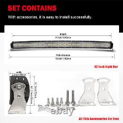 42 780W LED Light Bar 3-Row Spot & Flood Combo Offroad For Land Rover Defender