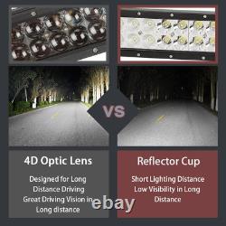 4D 13.5 72w LED Light Bar Combo IP68 Driving Light Alloy Off Road 4WD Boat