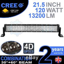 4D 20 120w Cree LED Light Bar Combo IP68 Driving Light Alloy Off Road 4WD Boat