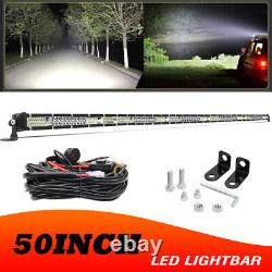 50inch LED Light Bar 870W Truck Offroad Slim Combo Light Single Row Wire Harness