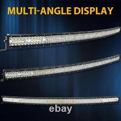 52Inch 1980W Quad Row Curved LED Light Bar Spot Flood Combo Offroad FOG +Wiring