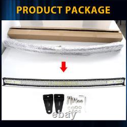 52Inch 1980W Quad Row Curved LED Light Bar Spot Flood Combo Offroad FOG +Wiring