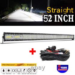 52inch 1480W Quad Row LED Work Light Bar OffRoad Spot Flood Combo Driving SUV 50