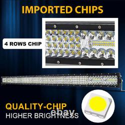 52inch 1480W Quad Row LED Work Light Bar OffRoad Spot Flood Combo Driving SUV 50