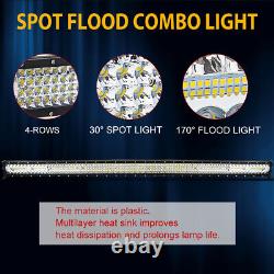 52inch 1480W Quad Row LED Work Light Bar OffRoad Spot Flood Combo Driving SUV 50