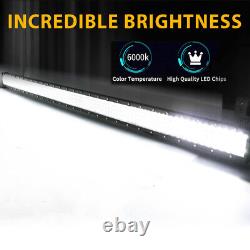 52inch 1480W Quad Row LED Work Light Bar OffRoad Spot Flood Combo Driving SUV 50