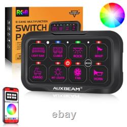 AUXBEAM 8 Gang RGB Switch Panel LED On-Off Auxiliary Circuit System APP Control