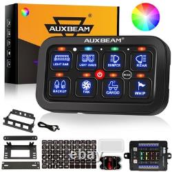 AUXBEAM 8 Gang RGB Switch Panel On-Off LED Switch Panel Circuit Control 12V/24V