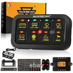 AUXBEAM 8 Gang RGB Switch Panel On-Off LED Switch Panel Circuit Control 12V/24V