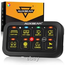 AUXBEAM 8 Gang RGB Switch Panel On-Off LED Switch Panel Circuit Control 12V/24V