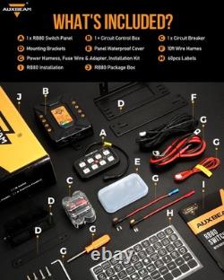 AUXBEAM 8 Gang RGB Switch Panel On-Off LED Switch Panel Circuit Control 12V/24V