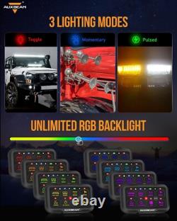 AUXBEAM Newest RGB 8 Gang On/Off/Remote Control Switch Light Set Circuit System
