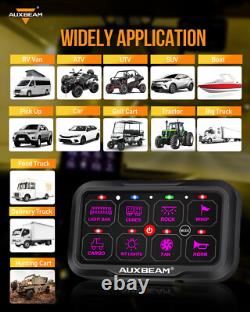 AUXBEAM Newest RGB 8 Gang On/Off/Remote Control Switch Light Set Circuit System