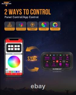 AUXBEAM RGB 8 Gang On/Off Panel APP Control Switch LED Circuit System 12V-24V