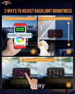 AUXBEAM RGB 8 Gang On/Off Panel APP Control Switch LED Circuit System 12V-24V