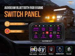AUXBEAM RGB 8 Gang On/Off Panel APP Control Switch LED Circuit System 12V-24V