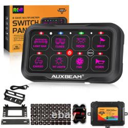 AUXBEAM RGB 8 Gang Switch Panel ON/OFF LED Light Bar Electronic Relay System Kit