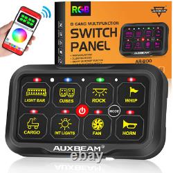 AUXBEAM RGB 8 Gang Switch Panel ON/OFF LED Light Bar Electronic Relay System Kit