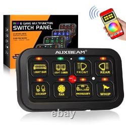 AUXBEAM RGB 8 Gang Switch Panel On-Off LED Switch Panel Circuit Control 12V/24V