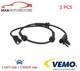 Abs Wheel Speed Sensor Pair Rear Vemo V48-72-0081 2pcs H New Oe Replacement