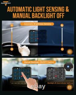 Auxbeam RGB 12 Gang Switch Panel on-off Toggle Momentary Pulsed Light Controller Auxbeam RGB 12 Gang Switch Panel on-off Toggle Momentary Pulsed Light Controller