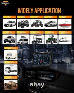 Auxbeam RGB 12 Gang Switch Panel on-off Toggle Momentary Pulsed Light Controller