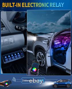 Braveway RGB 8 Gang Switch Panel LED Relay System Off-road bluetooth APP Control