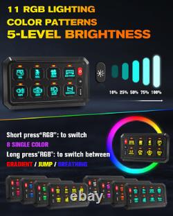 Braveway RGB 8 Gang Switch Panel LED Relay System Off-road bluetooth APP Control