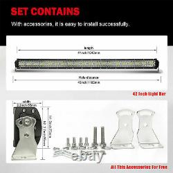 Combo 22 32 42 52inch LED Work Light Bar 3-Rows For Car Tractor SUV Offroad 4WD