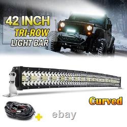 Curved 42inch 980W LED Light Bar Spot Flood Offroad Driving Fog Lamp SUV 4WD ATV