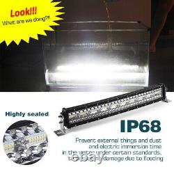 Curved 52 LED Light Bar Roof Mount Spot Flood Tri-Row For Offroad Driving Truck