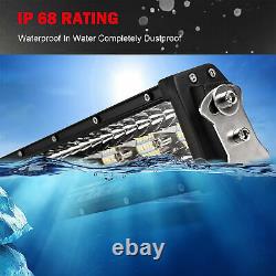 Curved Tri Row LED Light Bar Spot Flood Driving Offroad 52/50/42/32/22'' +wiring