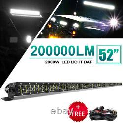 Dual Row 52INCH LED Light Bar 2000W Driving Offroad Flood Spot Combo Beam 5450