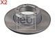 Front Brake Disc x2 Pcs FEBI Fits LAND ROVER SANTANA Defender FRC7329