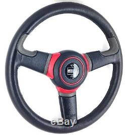 Genuine Momo Off Road 370mm leather steering wheel. New Old Stock. Rare! 18A
